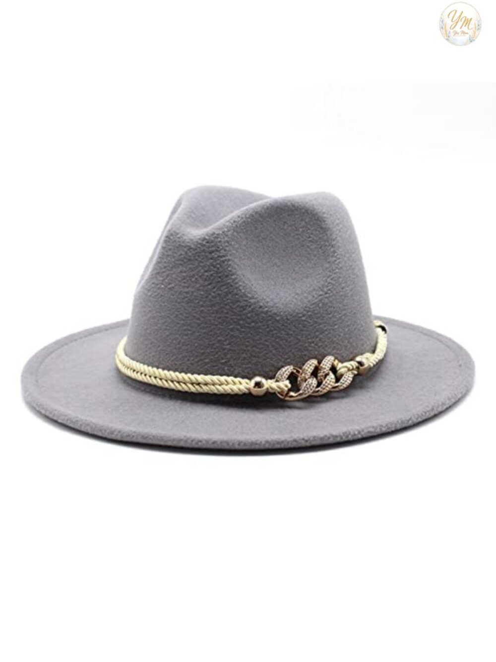 Wide Brim Felt Fedora Panama Hat with Ring Belt
